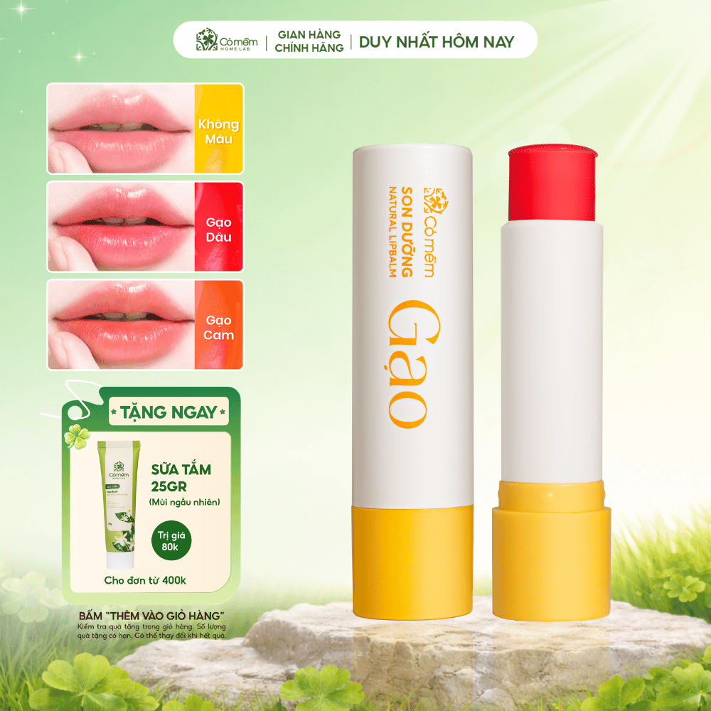 Son Dưỡng Cỏ Mềm Cải Thiện Nứt Nẻ Môi Giảm Thâm Môi Cỏ Mềm 4,5gr