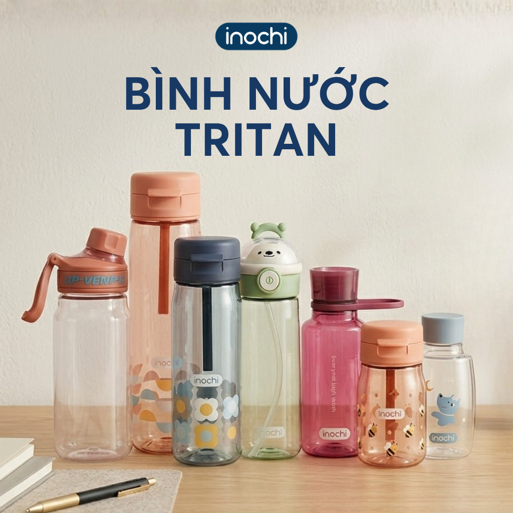 Bình nước nhựa Tritan 350/500/700ml cao cấp INOCHI nguyên sinh kháng khuẩn Ag+…