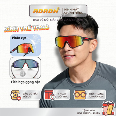 Kính Râm Thể Thao AORON Dành Cho Nam Nữ Có Thể Đeo Ngoài Gọng Cận Chống Tia UV, Chống Gió Bụi AK238
