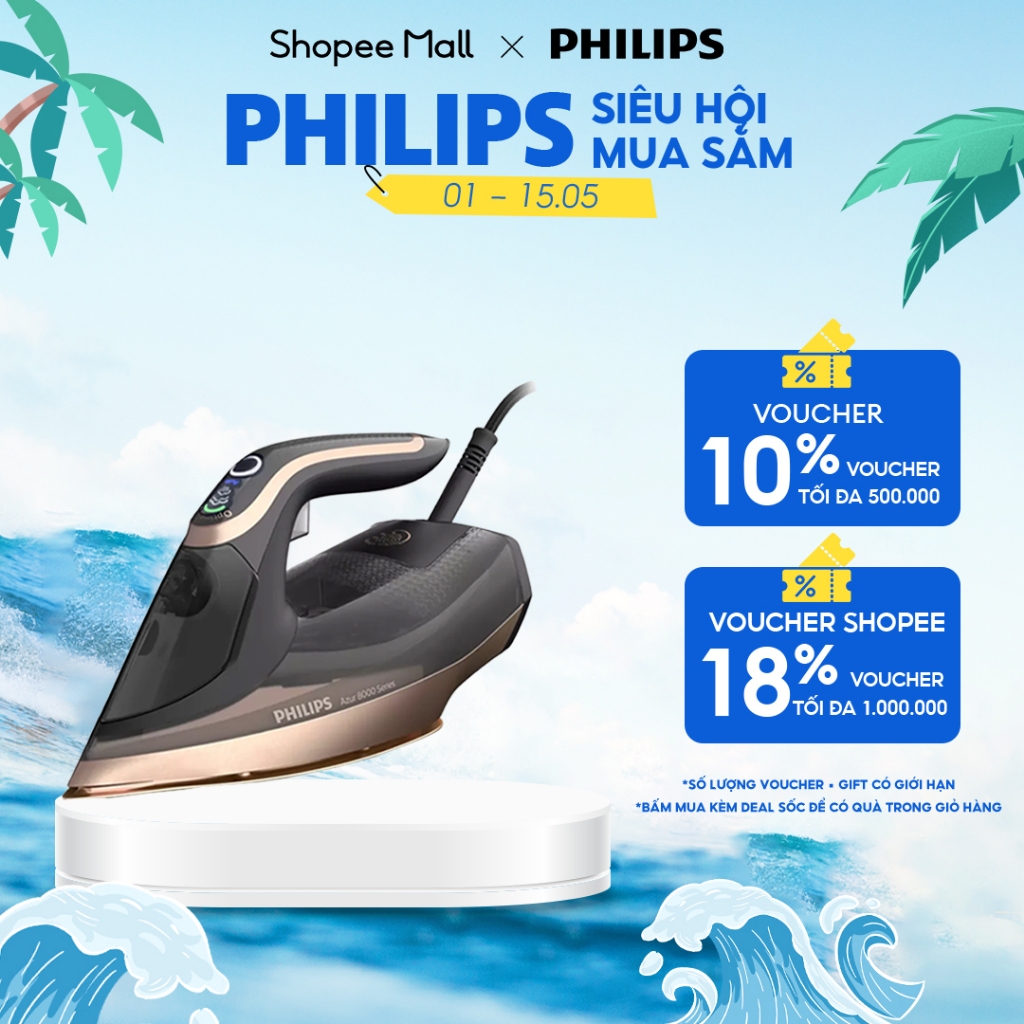 Bàn ủi hơi nước Philips DST8041/80 - Công suất 3000W, Dung lượng bình chứa 350ml
