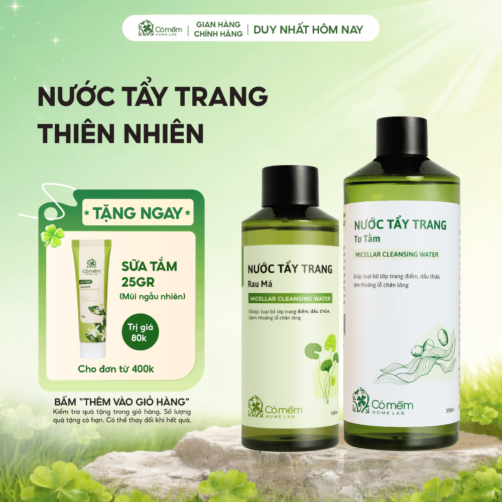 Nước Tẩy Trang Và Làm Sạch Sâu Cho Da Dầu Khô Mụn Nhạy Cảm Cỏ Mềm 150ml