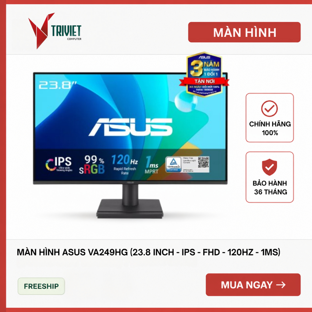 Màn Hình ASUS VA249HG (23.8 inch - IPS - FHD - 120Hz - 1ms)