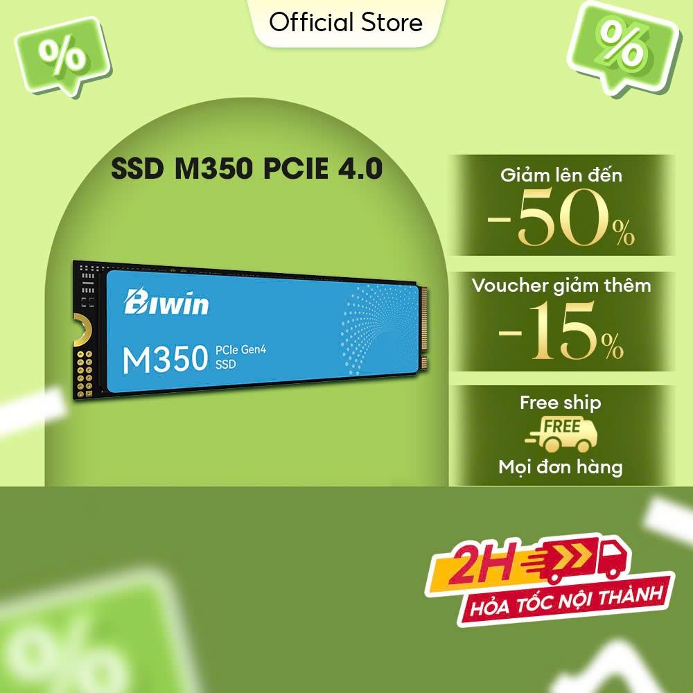 Ổ cứng gắn trong SSD BIWIN M350 PCIe Gen4x4 NVMe M.2 500GB  Bảo hành 5 năm chính hãng 1 đổi 1