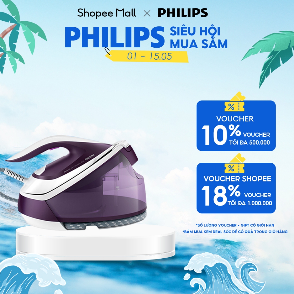 Bàn ủi bộ tạo hơi nước PHILIPS GC7933 /30 ủi phẳng nhanh chóng - Hàng Chính Hãng