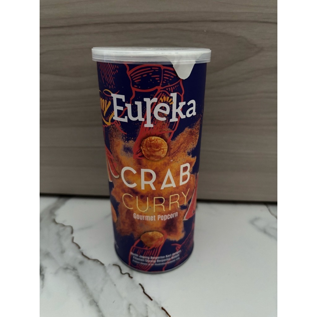 Bắp rang bơ Eureka Malaysia vị Cua Cà Ri – Lon 90g