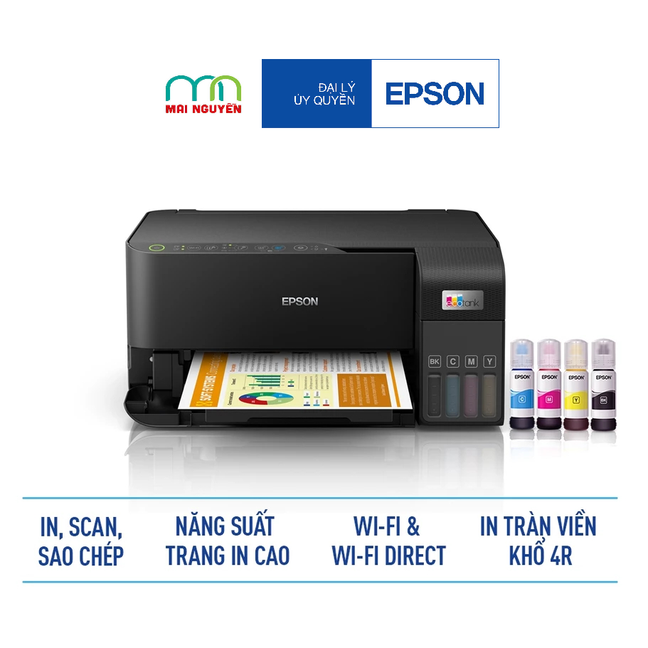 Máy In Phun Màu Epson L3550 Chính Hãng  (Bao Gồm Bộ Mực Chính Hãng Đi Kèm)