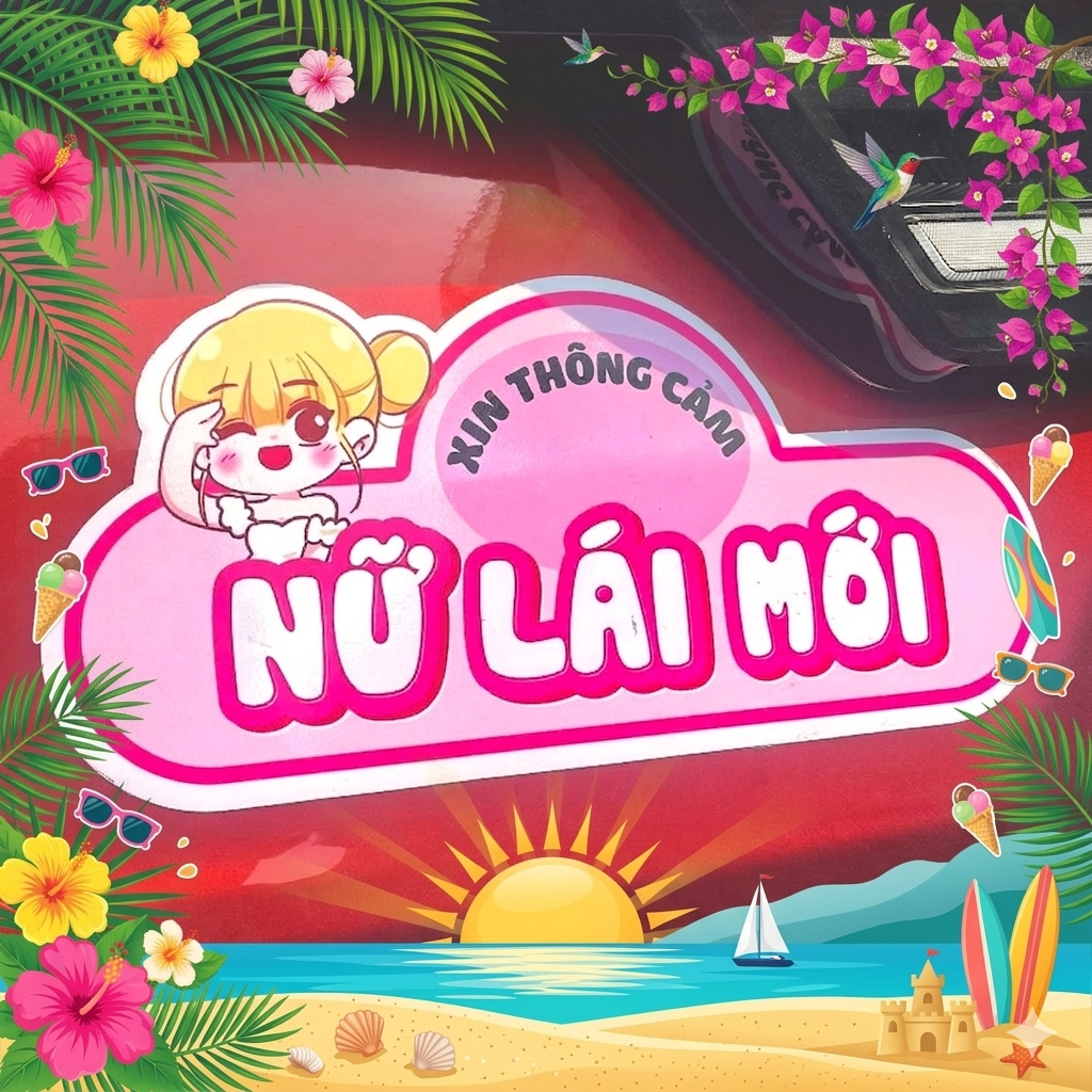 [T_REX] DECAL Nam Châm NỮ LÁI MỚI siêu đáng yêu dành cho các xế nữ xinh gái