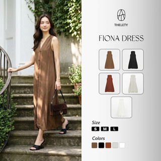 𝐭𝐡𝐞𝐥𝐞𝐭𝐲 | Đầm Linen Cúc Bọc Xẻ Tà FIONA DRESS
