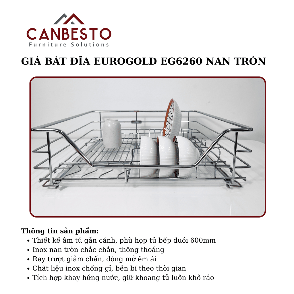 Giá bát đĩa EuroGold EG6260 nan tròn