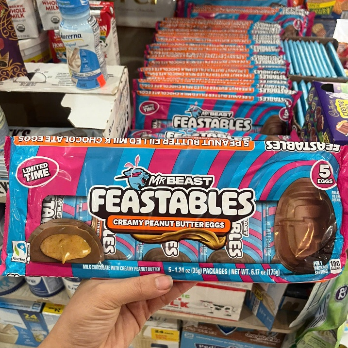 Socola MrBeast Feastables Creamy Peanut Butter Egg 175g
