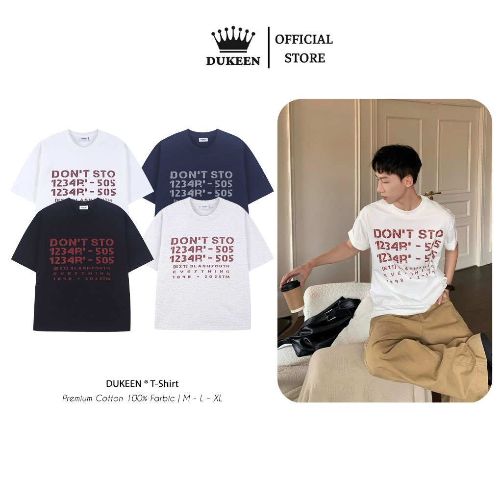 Áo Thun In Form Rộng Dukeen Retro Tee Cotton 100% Nam Nữ Unisex Localbrand TS115