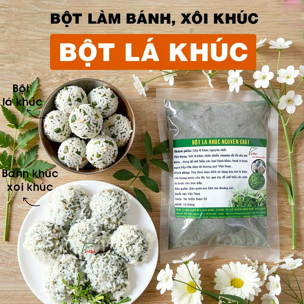 Bột lá khúc (rau khúc) khô gói 50gr nguyên chất 100% làm xôi khúc/bánh khúc ngon