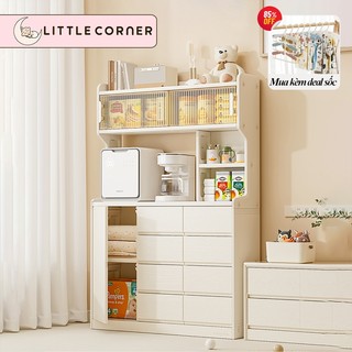 Tủ đựng quần áo, tủ đồ trẻ sơ sinh Babyviva mẫu LUMI, đầy đủ tấm hậu, có thanh treo, màu vân gỗ kem