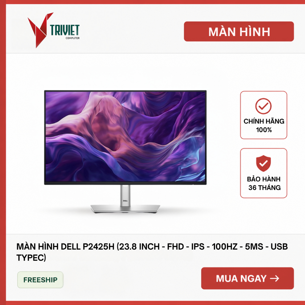 [Deal Hot] Màn Hình Dell P2425H (23.8 inch - FHD - IPS - 100Hz - 5ms - USB TypeC) mô tả sản phẩm