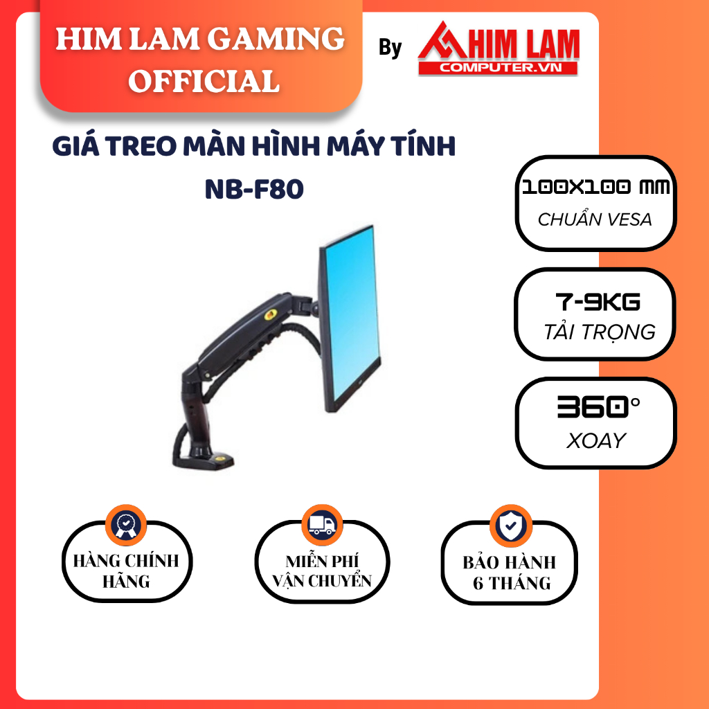 Phụ Kiện Máy Tính Giá Treo Màn Hình Máy Tính NB-F80 Điều Chỉnh Linh Hoạt Bảo Hành 1 Năm Chính Hãng