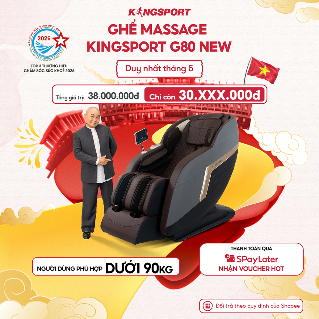 Ghế massage toàn thân KINGSPORT G80 NEW công nghệ rung sóng âm KingSonic