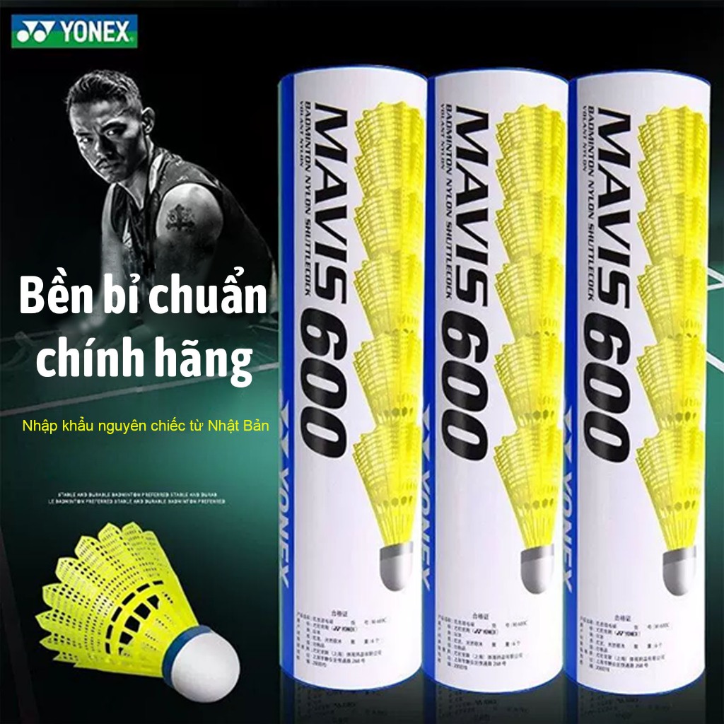 Cầu lông nhựa Nylon chất lượng cao Yonex mavis 600 dùng cho vợt cầu lông (Sẵn sàng giải đấu)