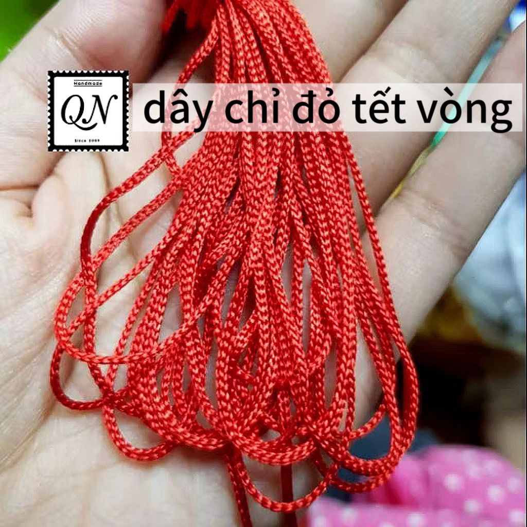 20m Dây dù tết vòng chỉ đỏ, vòng hạt chữ, dây dù 1mm nhiều màu