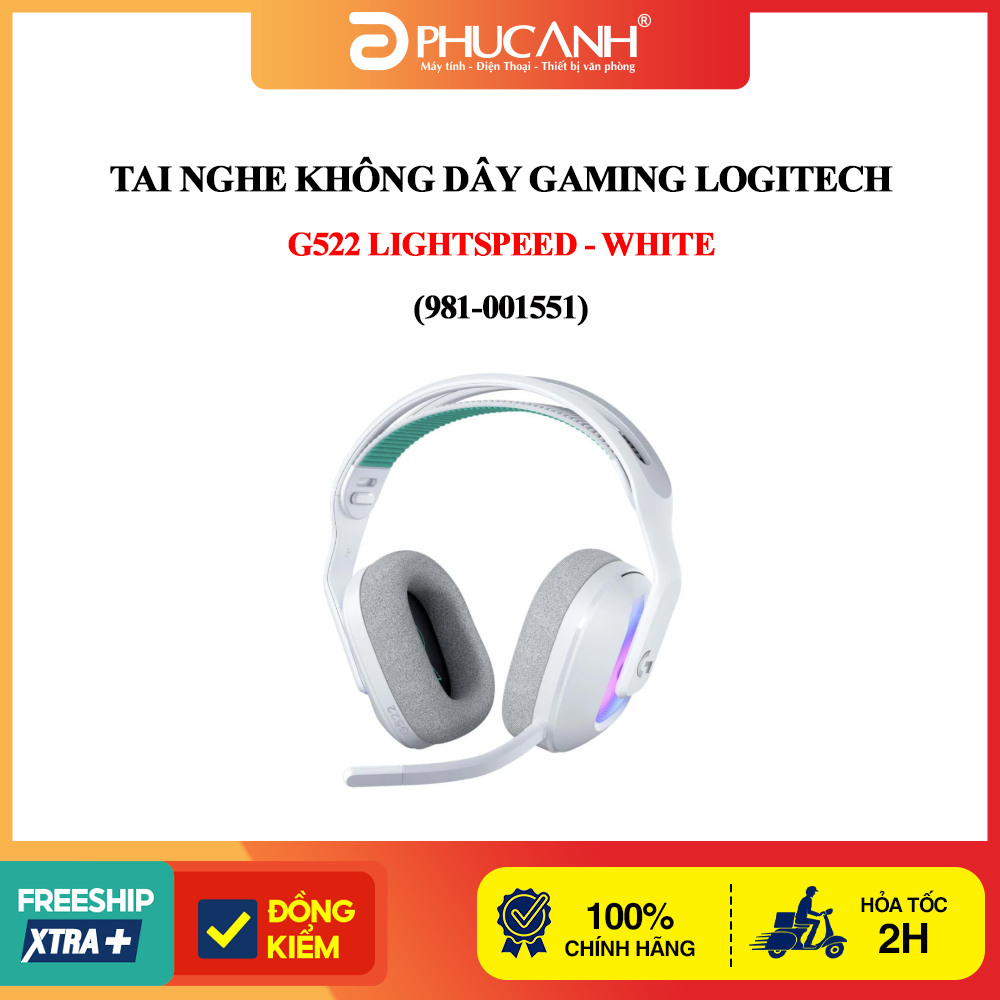 Tai nghe không dây Gaming Logitech G522 Lightspeed - White (981-001551)