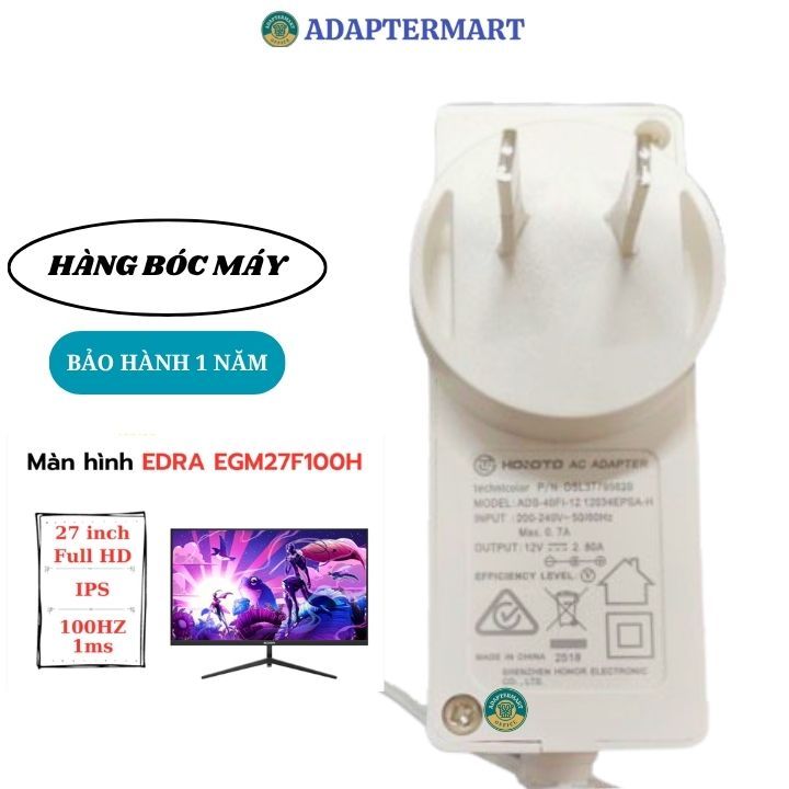 Dây nguồn 12V cho Màn Hình EDRA EGM24F100s / EGM27F100s (23.8 - 27 inch - IPS - FHD - 100Hz - 1ms)