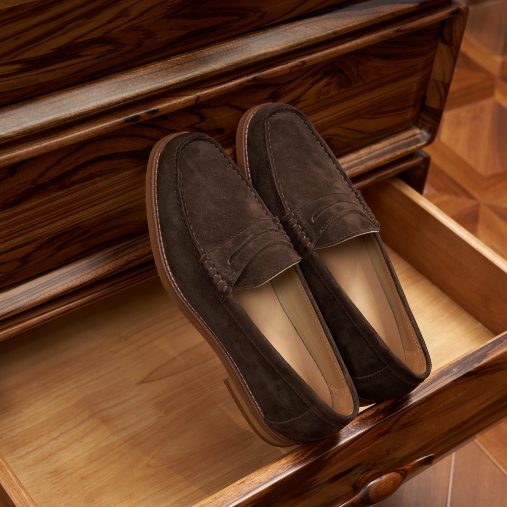 Giày tây nam Loafer Penny lịch lãm, giày da nam công sở Loafer da lộn 125