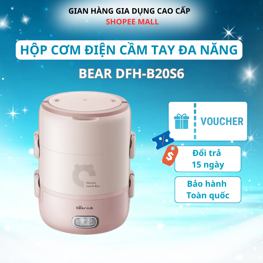 Hộp Cơm Điện Cầm Tay Đa Năng Bear DFH-B20S6