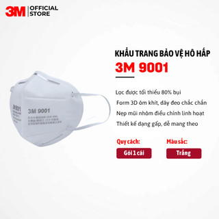 Khẩu Trang Lọc Bụi Bảo Vệ Hô Hấp 3M 9001 Gói 1 Cái