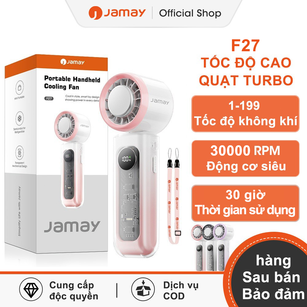 Jamay Fan F27  Quạt làm mát cầm tay tốc độ cao100 , thời lượng pin 30 giờ, gập 135° quạt LED USB Type-C F5pro F16 | BigBuy360 - bigbuy360.vn
