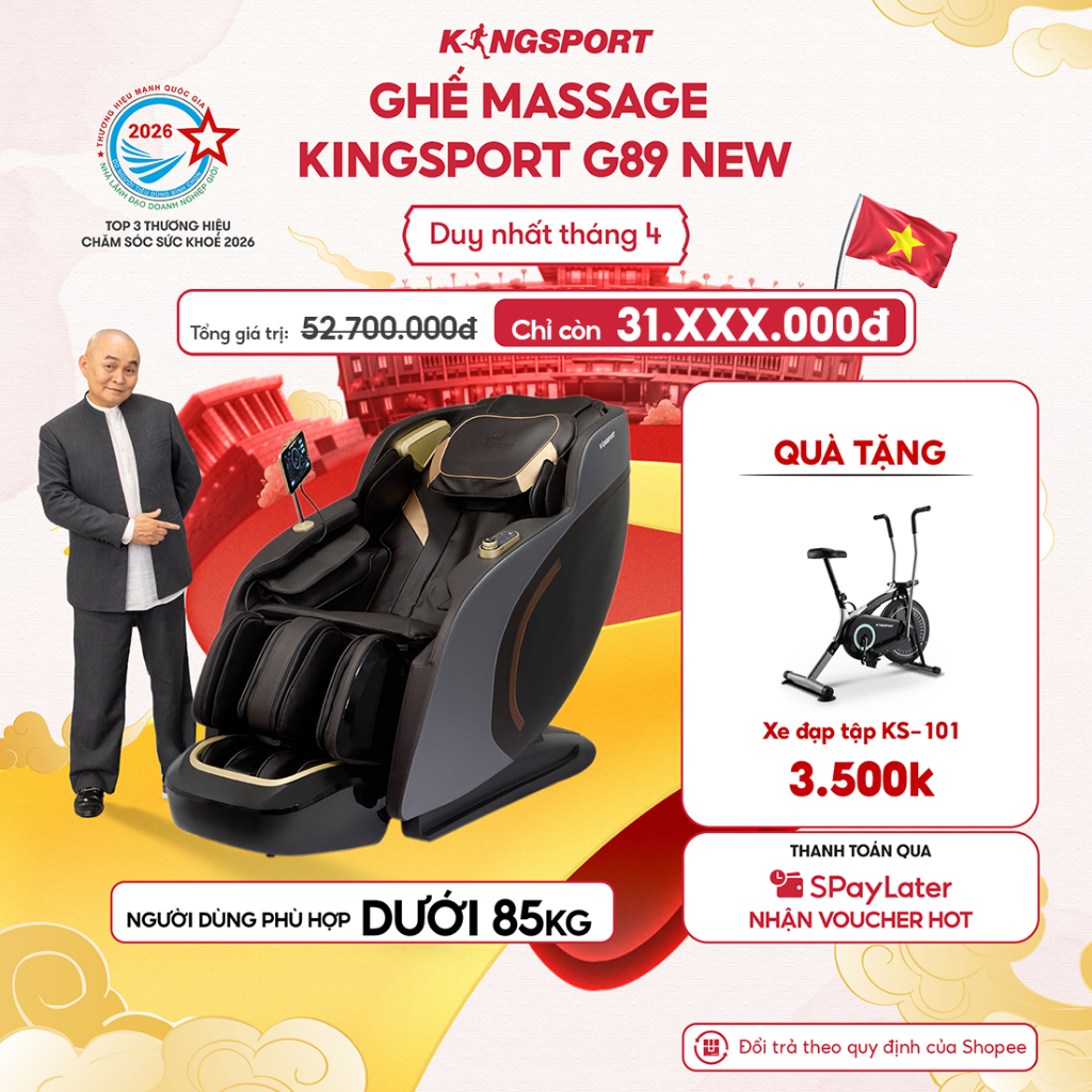 CHỈ GIAO MIỄN BẮC | Ghế massage KINGSPORT G89 New có body scan, công nghệ lọc khí ion âm, con lăn 3D