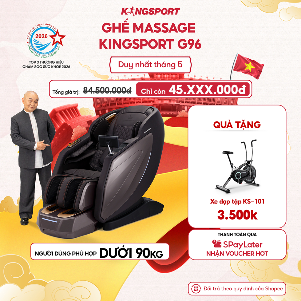 CHỈ GIAO MIỀN BẮC | Ghế massage KINGSPORT DELUXE G96 chế độ massage 3D Ultra, 24 chương trình massag