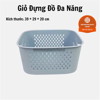 Giỏ caro thấp nhựa việt nhật dùng đựng quần áo, phân loại đồ chơi cho bé tiện lợi Mã sp 3372