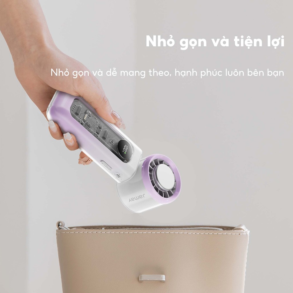 JAMAY F27 Quạt cầm tay - 100 cấp độ gió, gập linh hoạt 135 độ, tích hợp sò lạnh - Bảo hành 6 tháng - Tặng dây đeo | BigBuy360 - bigbuy360.vn