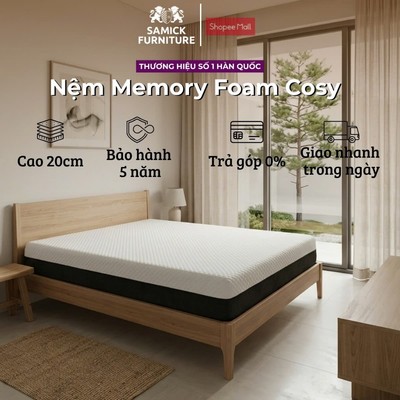 Nệm Memory Foam Cosy cao 20cm - Samick Furniture - Nệm êm và thoáng mát