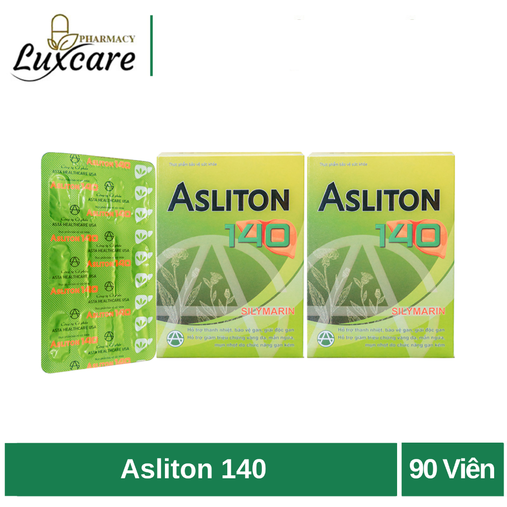 Asliton 140 hỗ trợ thanh nhiệt giúp bảo vệ gan, giải độc gan (hộp 90 viên) - Luxcare Pharmacy