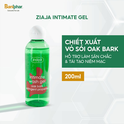 Dung dịch vệ sinh phụ nữ Intimate Ziaja Vỏ sồi giúp cân bằng độ pH tự nhiên, dưỡng ẩm sâu, làm dịu nhẹ 200ml