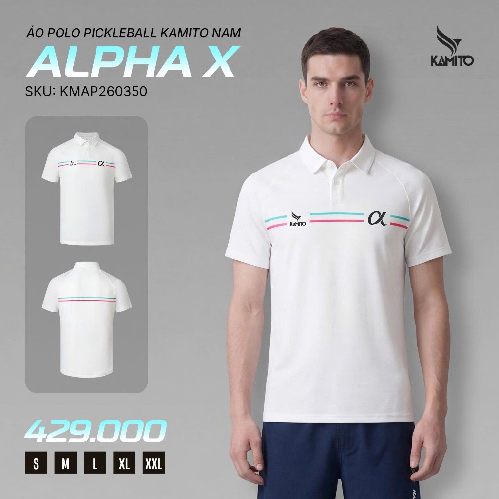 Áo polo pickleball Kamito nam/nữ Alpha X