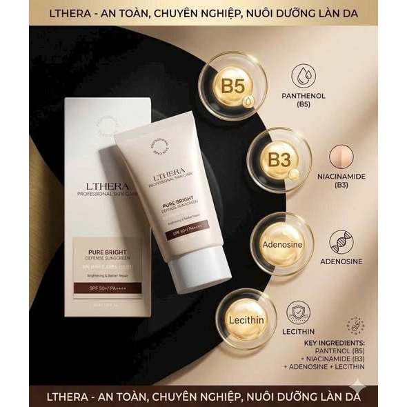 Kem chống nắng LTHERA nâng tone, dưỡng trắng da căng bóng Hàn Quốc 40ml