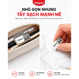 Gôm Mini Technic Pulse Maped SKU: 113050 - Tẩy Siêu Sạch, Thiết Kế Độc Đáo. Thương Hiệu Pháp [Chính Hãng]