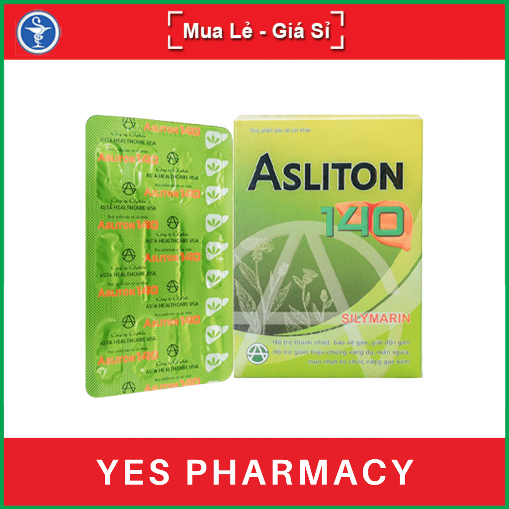 Viên uống Asliton 140 dành cho người có chức năng gan kém cần hỗ trợ thanh nhiệt giải độc gan - 90 v