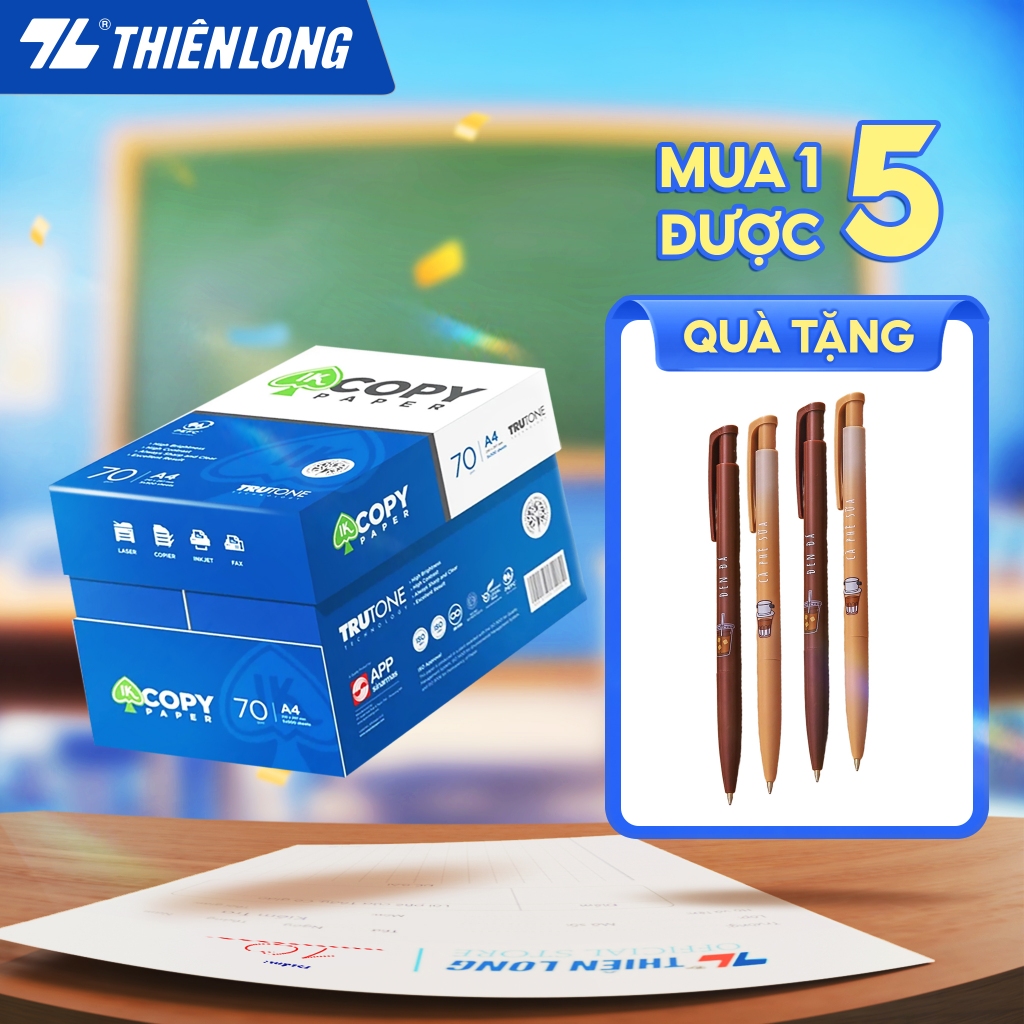 Combo 5 ream Giấy in A4 photo Thiên Long