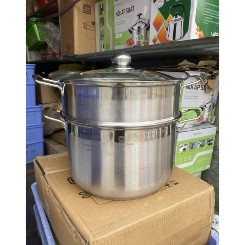 Nồi hấp hai tầng cao cấp - nồi hấp đa năng tiện cho nhà  bếp- nồi hấp size 30cm