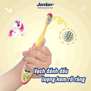 [Giao màu ngẫu nhiên] Combo 4 Bàn chải đánh răng Jordan bước 1 cho bé 0-2 tuổi, lông tơ mềm siêu mảnh bảo vệ nướu