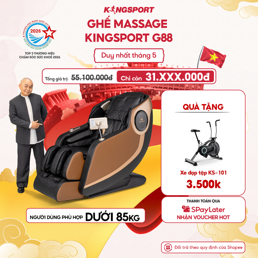 CHỈ GIAO MIỀN BẮC | Ghế massage KINGSPORT G88 toàn thân cao cấp hệ thống túi khí êm ái, hệ thống con