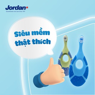 [Giao màu ngẫu nhiên] Combo 4 Bàn chải đánh răng Jordan bước 1 cho bé 0-2 tuổi, lông tơ mềm siêu mảnh bảo vệ nướu