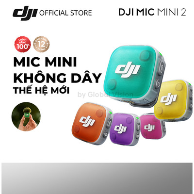 DJI Mic Mini 2 thu âm không dây nhỏ gọn, khử ồn 2 cấp độ, màu sắc trẻ trung (DJI Mic Mini 2)