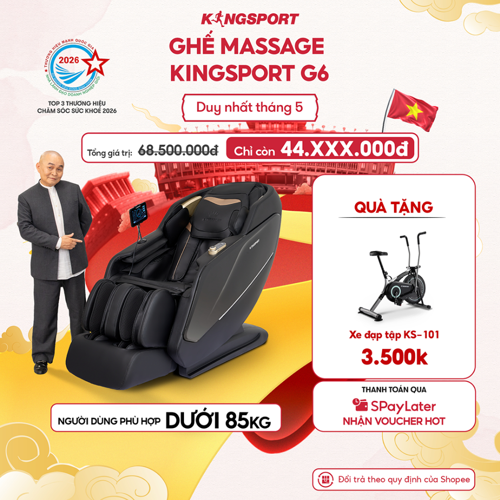Ghế massage KINGSPORT G6 cao cấp, công nghệ massage Kingtech Touch Pro chuyên sâu