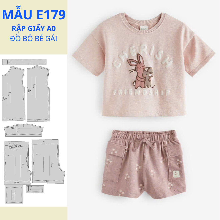RẬP GIẤY A0 -RẬP ĐỒ BỘ BÉ GÁI -E179