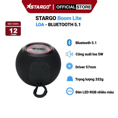 Loa Bluetooth StarGO Boom Lite, tích hợp màng loa 57mm, hiệu ứng đèn Led RGB, Bluetooth 5.1