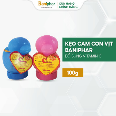 [Hàng Khuyến Mãi] Viên kẹo ngậm vị cam con vịt BANIPHAR 100gr