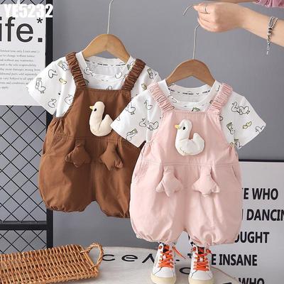 Set Áo Thun Sát Nách Nhiều Màu Yếm Quần Đính Thỏ Cho Bé Gái 1-5 Tuổi MINTSCLOSET Quảng Châu - YE5237